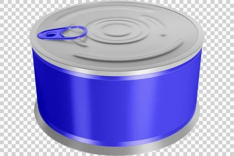 Blue can with pull tab lid isolated on white background Stock Illustration
