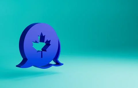 Blue Canadian maple leaf icon isolated on blue background. Canada symbol maple Stock Illustration
