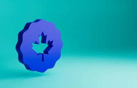 Blue Canadian maple leaf icon isolated on blue background. Canada symbol maple Stock Illustration