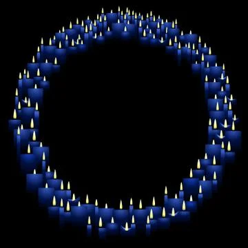 Blue candle frame Stock Illustration