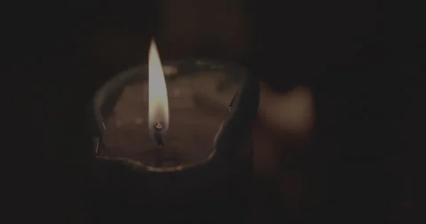 Blue Candle Light Fire Flame Stock Footage 167520207