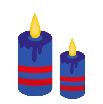 Blue candles icon, flat style. Isolated on white background. Vector illustr.. Stock Illustration
