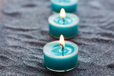 Blue candles Stock Photos