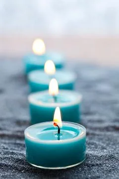 Blue candles Stock Photos