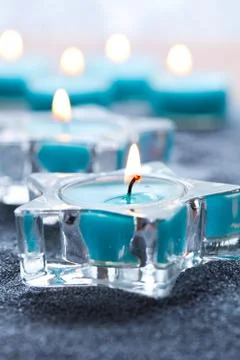 Blue candles Foto stock