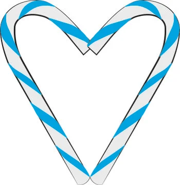 BLUE CANDY CANE (Cartoon vector graphic icon blue candy cane Christmas holiday) Stock Illustration