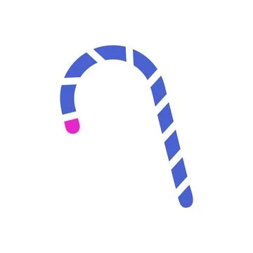 Blue Candy Cane Icon Vector Christmas Concept Stock Illustration