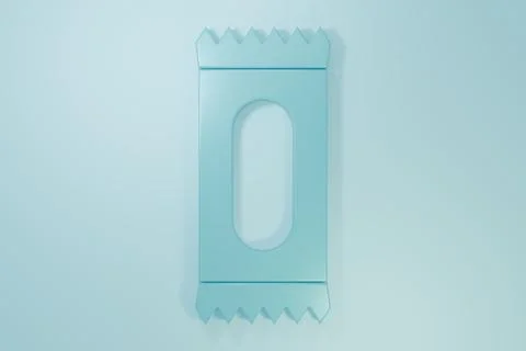 Blue Candy icon isolated on blue background. Minimalism concept. 3D render .. Stock Illustration