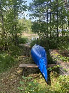 Blue Canoe Stock Photos
