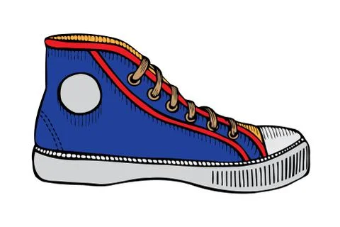 Blue canvas sneaker Illustrazione stock