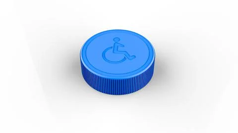 Blue cap collected for the disabled. 3d illustration. Stock Illustration
