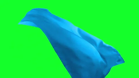 Blue Cape In Wind Green Screen Element Stock Footage 345051007
