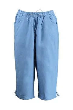 Blue capris on the drawstring. Isolated image. Stock Photos