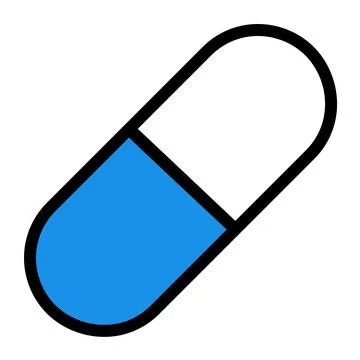 Blue Capsule flat icon Stock Illustration