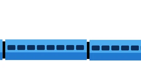 Blue Capsule-Style Train Icon Stock Footage 335638097