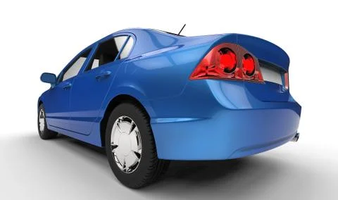 Blue Car - Back View Stock Illustration