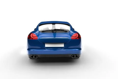 Blue Car Back View Stock Illustration