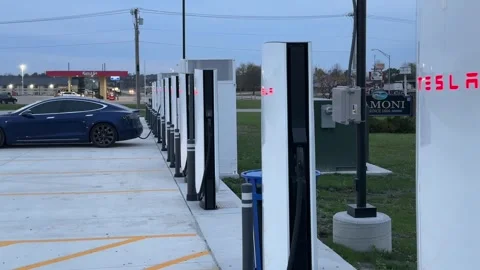 Blue car charging 스톡 동영상 291348932