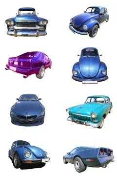 Blue car collection Stock Photos