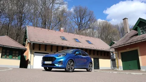 Blue car Ford Puma Video stock 169594557