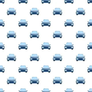 Blue car front view seamless pattern repeating イラスト素材