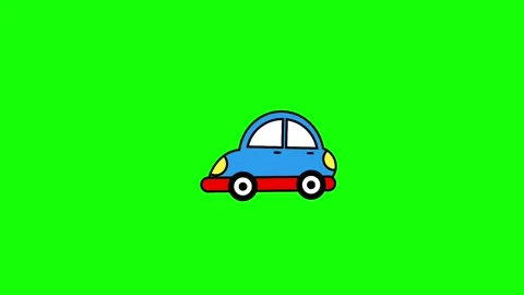 Blue car on green screen Stock Footage 264154779