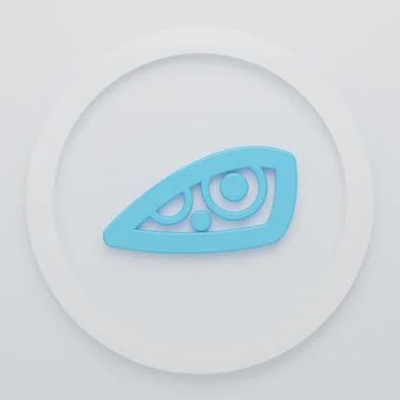 Blue Car headlight icon isolated on white background. Minimalism concept. 3.. Stock Illustration
