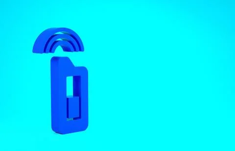 Blue Car key with remote icon isolated on blue background. Car key and alarm  스톡 일러스트