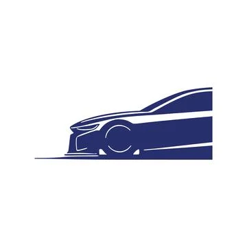 Blue Car Logo Silhouette Vector Stock Illustration