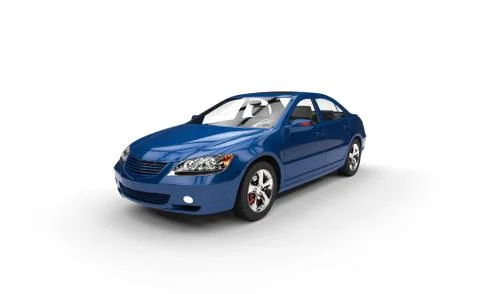 Blue Car Perspective shot Stock Illustration