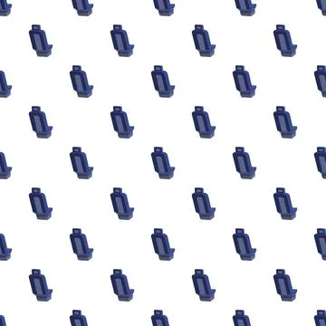 Blue car seat isometric pattern repeating background design Stock Illustration