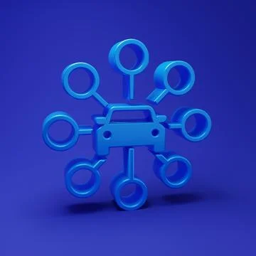Blue Car sharing icon isolated on blue background. Carsharing sign. Transpo.. イラスト素材