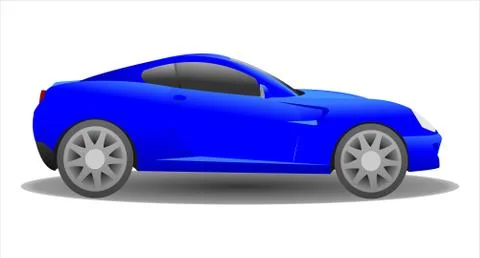Blue Car, Side view. Fast Racing car. Modern flat Vector illustration on whit Stock Illustration
