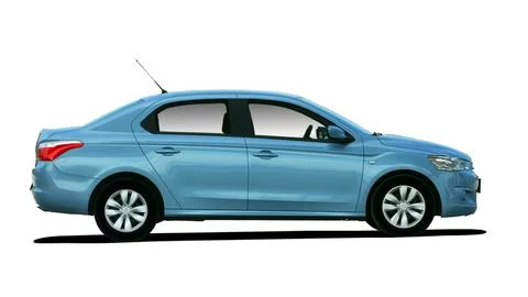 Blue car side view Фото