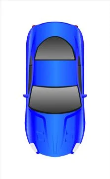 Blue Car, Top view. Fast Racing car. Modern flat Vector illustration on white Stock Illustration