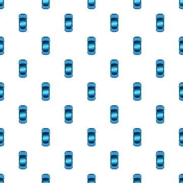 Blue car top view pattern Illustrazione stock