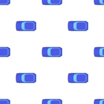 Blue car top view pattern seamless vector Illustrazione stock