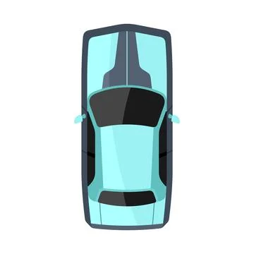 Blue car top view vector illustration Stock Illustration