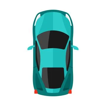 Blue car top view vector illustration Stock Illustration