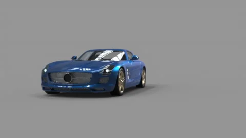Blue car on a uniform gray background Stock-Footage 202165448
