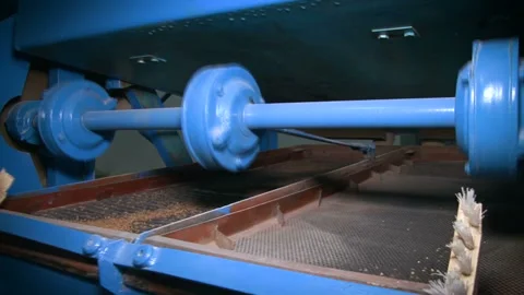 Blue car. Vibrating machine in the production of agribusiness Stock Footage 102659341