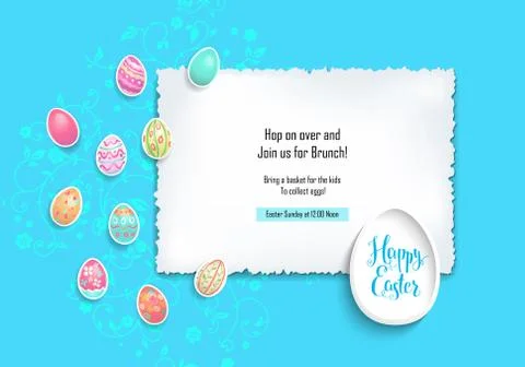 Blue card Easter Stock Illustration