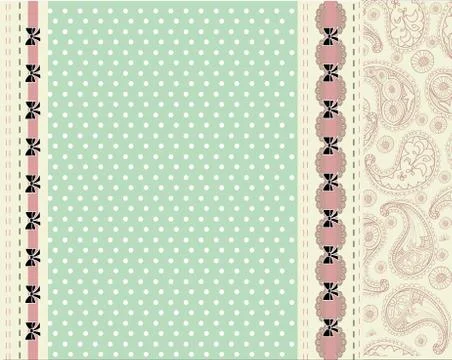 Blue card with floral pattern Stock Illustration