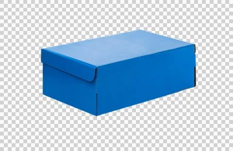 Blue Cardboard box isolated on a transparent background Stock Photos