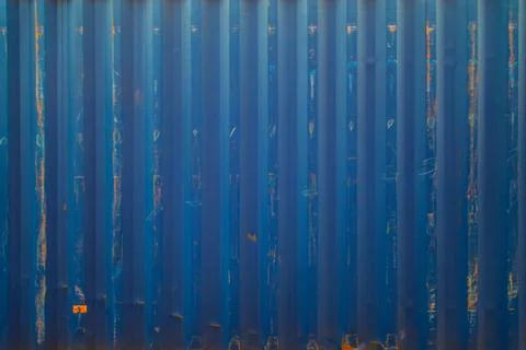 Blue cargo ship container texture Stock Photos