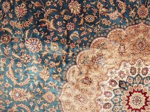 Blue carpet pattern very nice as a background texture Stock Photos