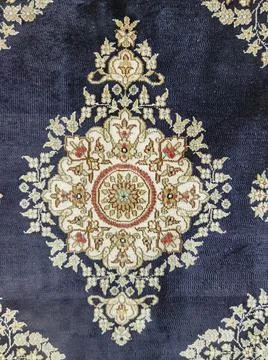 Blue carpet pattern very nice as a background texture Stock Photos