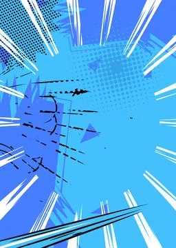 Blue Cartoon Abstract Background, comic book backdrop. Retro vector comics .. Stock Illustration