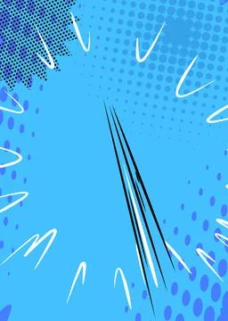 Blue Cartoon Abstract Background, comic book backdrop. Retro vector comics .. Stockillustratie