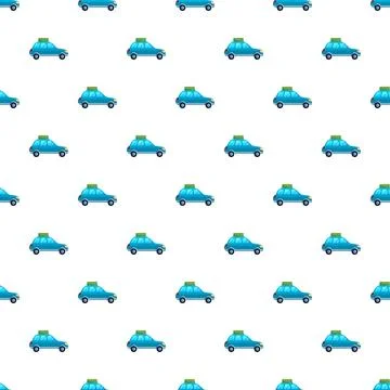Blue cartoon car seamless pattern background travel 스톡 일러스트